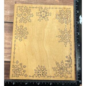 JUDIKINS 9614J SNOWFLAKE BORDER WOOD MOUNTED RUBBER STAMP BY PAULA BEST